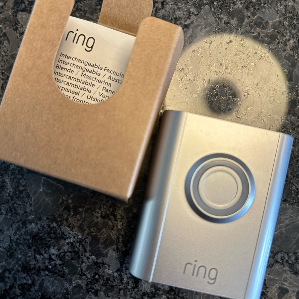 NIB- Ring Metallic Interchangeable Faceplate for Doorbells